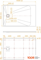 Душевой поддон RGW TSS-W 90X140 (349080)