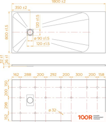 Душевой поддон RGW TSS-W 80X180 (349078)