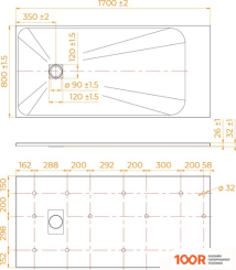 Душевой поддон RGW TSS-W 80X170 (349077)