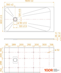 Душевой поддон RGW TSS-W 80X160 (349076)