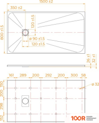 Душевой поддон RGW TSS-W 80X150 (349075)