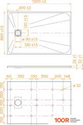 Душевой поддон RGW TSS-W 80X120 (349073)