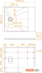 Душевой поддон RGW TSS-W 80X100 (349072)