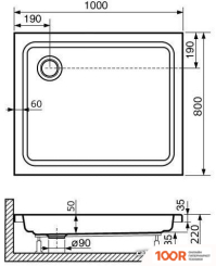 Душевой поддон RGW STYLE 100X80 (349069)