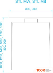 Душевой поддон RGW STL MB 52212816-14 80X160 (349034)