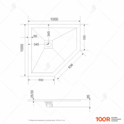 Душевой поддон RGW ST/T-BE 16155100-03 100X100 (349010)