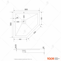 Душевой поддон RGW ST/T-BE 16155099-03 90X90 (349009)