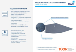 Душевой поддон RGW ST/R-0100G 16153100-02 100X100 (349003)