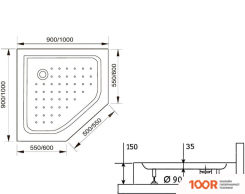 Душевой поддон RGW LUX/TN-TR 16180500-41 100X100 (348938)