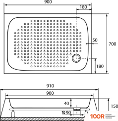 Душевой поддон RGW LUX/TN 70X90 (348936)