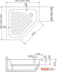 Душевой поддон RGW BТ/CL-S 16180588-51 80X80 (348922)