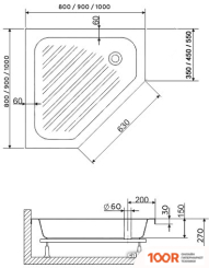 Душевой поддон RGW BT/CL-S 16180599-51 90X90 (348919)