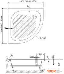 Душевой поддон RGW BP/CL-S-A 80X80 (348917)