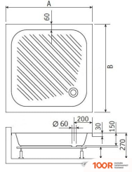 Душевой поддон RGW B/CL-S-A 80X80 (348913)