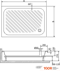 Душевой поддон RGW B/CL-S-A 120X80 (348909)