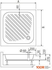 Душевой поддон RGW B/CL-S 16180188-51 80X80 (348907)
