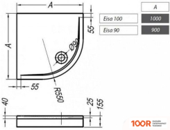 Душевой поддон Kolpa-San EISA 100X100 (348824)