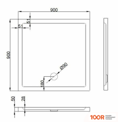 Душевой поддон Koba-SPA 90X90 (348820)