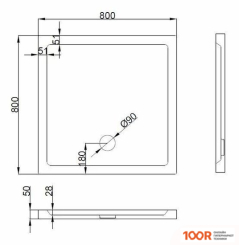 Душевой поддон Koba-SPA 80X80 (348819)