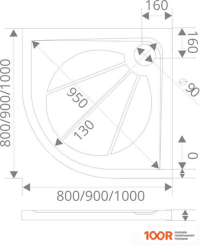 Душевой поддон Good Door ЭКЛИПС 90X90 (АНТРАЦИТ) (348799)