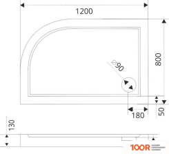 Душевой поддон Good Door СЕЛФИ 120X80 R С СИФОНОМ И ЭКРАНОМ(БЕЛЫЙ) (348792)