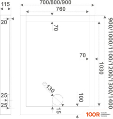 Душевой поддон Good Door ОЛИМПИК 130X80 (БЕЛЫЙ) (348786)