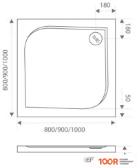 Душевой поддон Good Door КВАДРО 100X100 ЛЭЙСИ (БЕЖЕВЫЙ) (348779)