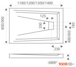 Душевой поддон Good Door АТРИУМ 130X90 ЛЭЙСИ (БЕЖЕВЫЙ) (348773)