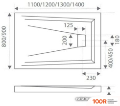Душевой поддон Good Door АТРИУМ 120X80 ГРЕЙ (СЕРЫЙ) (348766)