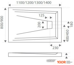 Душевой поддон Good Door АТРИУМ 120X80 АНТРАЦИТ (ЧЕРНЫЙ) (348765)