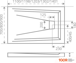 Душевой поддон Good Door АТРИУМ 110X80 (АНТРАЦИТ) (348763)