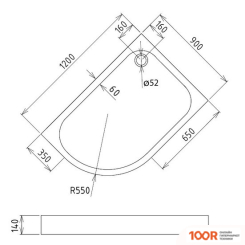 Душевой поддон Gemy ST20 R 120X90 (348759)