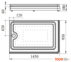Душевой поддон Fra Grande ЛОРЕНЦО 4-11-2-2-0-414 145X95 R (348751)