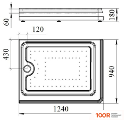 Душевой поддон Fra Grande ЛОРЕНЦО 4-11-2-2-0-413 124X94 R (348750)