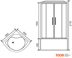 Royal Bath RB90BK2-T 90X90 (347206)