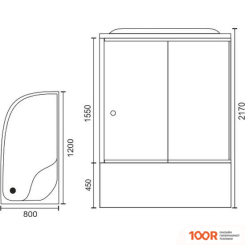 Royal Bath RB8120BK6-WT-R 120X80 (347104)