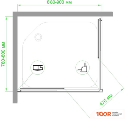 Royal Bath RB HPD-C-BL 90Х80 (346797)