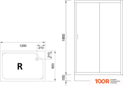 Royal Bath RB 8120HP-T-BL-R 120X80 (346789)