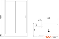 Royal Bath RB 8120HP-T-BL-L 120X80 (346788)