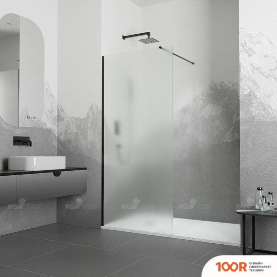 RGW WA-010 B 100X195 351001010-24 100 (ЧЕРНЫЙ/МАТОВОЕ СТЕКЛО) (346437)