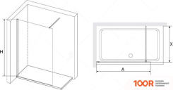 RGW WA-010 B 100X195 351001010-24 100 (ЧЕРНЫЙ/МАТОВОЕ СТЕКЛО) (346437)