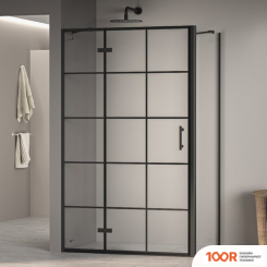 RGW PA-77B L (PA-07B L + Z-050-2B + ДЕРЖАТЕЛЬ O-204B) 41087700-084L 100X100 (ЧЕРНЫЙ/ПРОЗРАЧНОЕ СТЕКЛО) (345991)