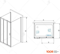RGW PA-73 (PA-13 + Z-050-2) 06087399-011 90X90 (ХРОМ/ПРОЗРАЧНОЕ СТЕКЛО) (345684)