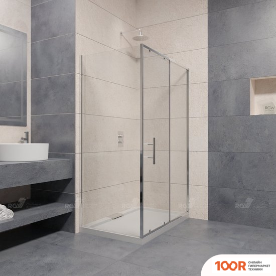 RGW PA-145 020814584-11 80X140 (ХРОМ/ПРОЗРАЧНОЕ СТЕКЛО) (345435)