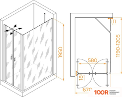 RGW PA-144B (PA-104B+Z-050-2B+O-204B) 060814472-14 70X120 (ЧЕРНЫЙ/ПРОЗРАЧНОЕ СТЕКЛО) (345425)