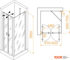RGW PA-144B (PA-104B+Z-050-2B+O-204B) 060814467-14 60X70 (ЧЕРНЫЙ/ПРОЗРАЧНОЕ СТЕКЛО) (345421)