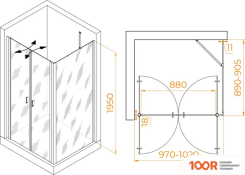 RGW PA-144B (PA-104B+Z-050-2B+O-204B) 060814409-14 100X90 (ЧЕРНЫЙ/ПРОЗРАЧНОЕ СТЕКЛО) (345418)
