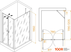 RGW PA-144 (PA-104+Z-050-2+O-204) 060814492-11 90X120 (ХРОМ/ПРОЗРАЧНОЕ СТЕКЛО) (345390)