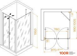 RGW PA-144 (PA-104+Z-050-2+O-204) 060814490-11 90X100 (ХРОМ/ПРОЗРАЧНОЕ СТЕКЛО) (345389)