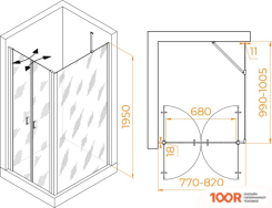 RGW PA-144 (PA-104+Z-050-2+O-204) 060814480-11 80X100 (ХРОМ/ПРОЗРАЧНОЕ СТЕКЛО) (345385)